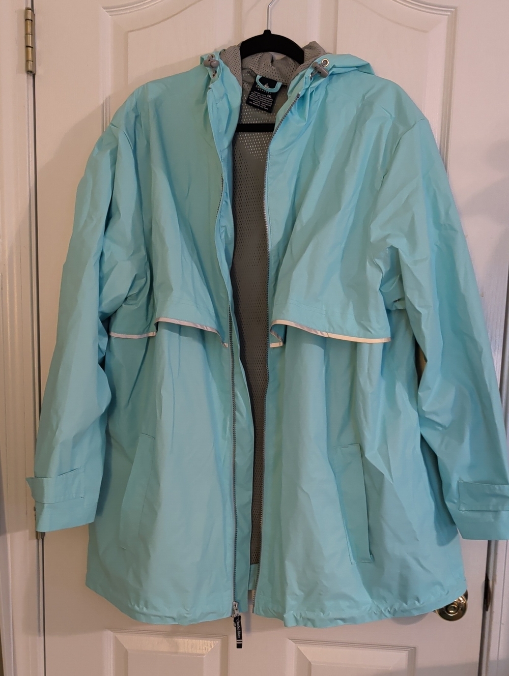 Charles River Apparel Light Blue Hooded Trench Raincoat